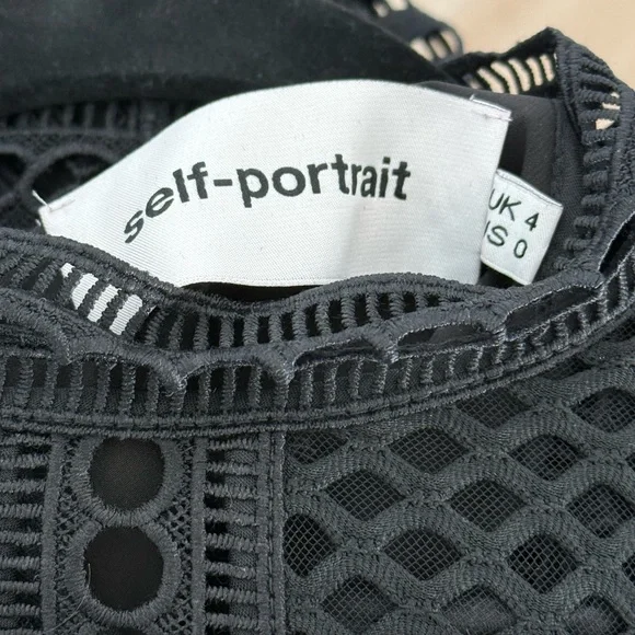NWT Self-Portrait Elegant Black Mini Dress - Picture 6 of 6